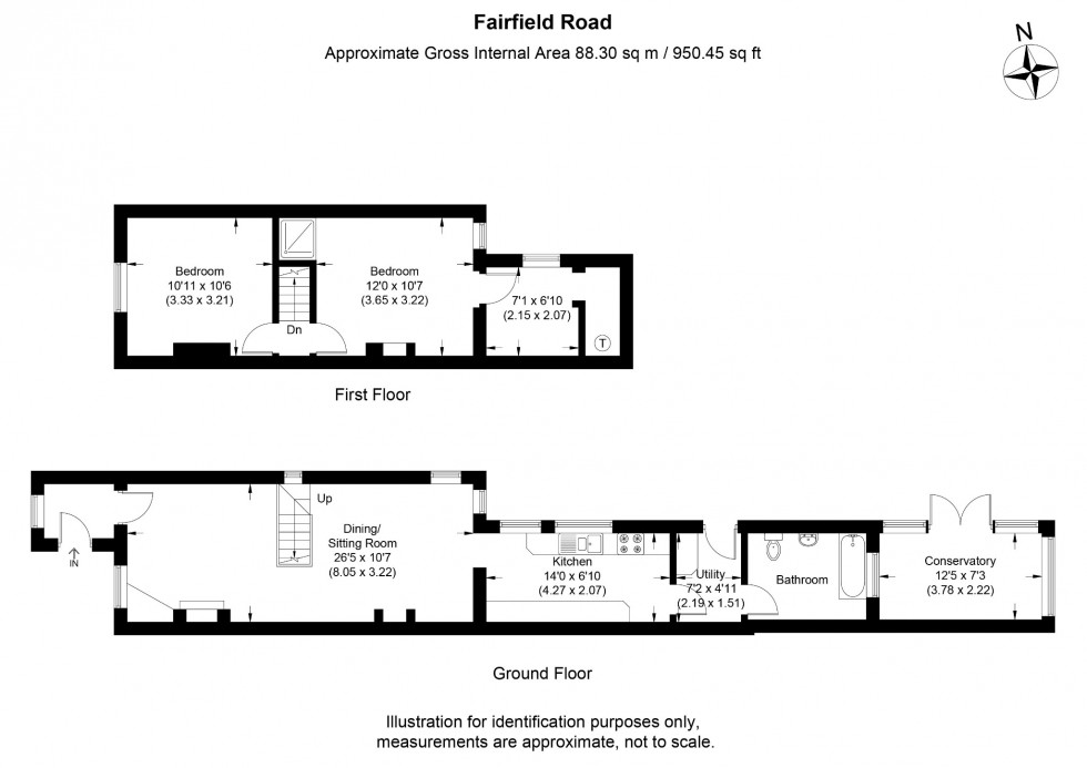 Floorplan for Fairfield Road, Burnham