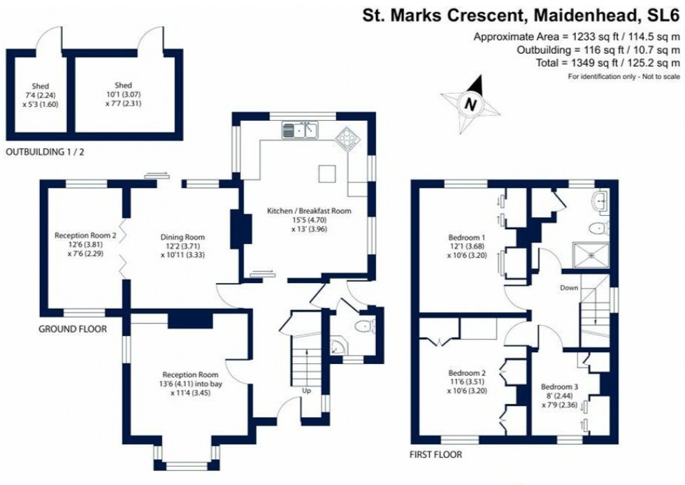 Floorplan for St Marks Crescent, Maidenhead
