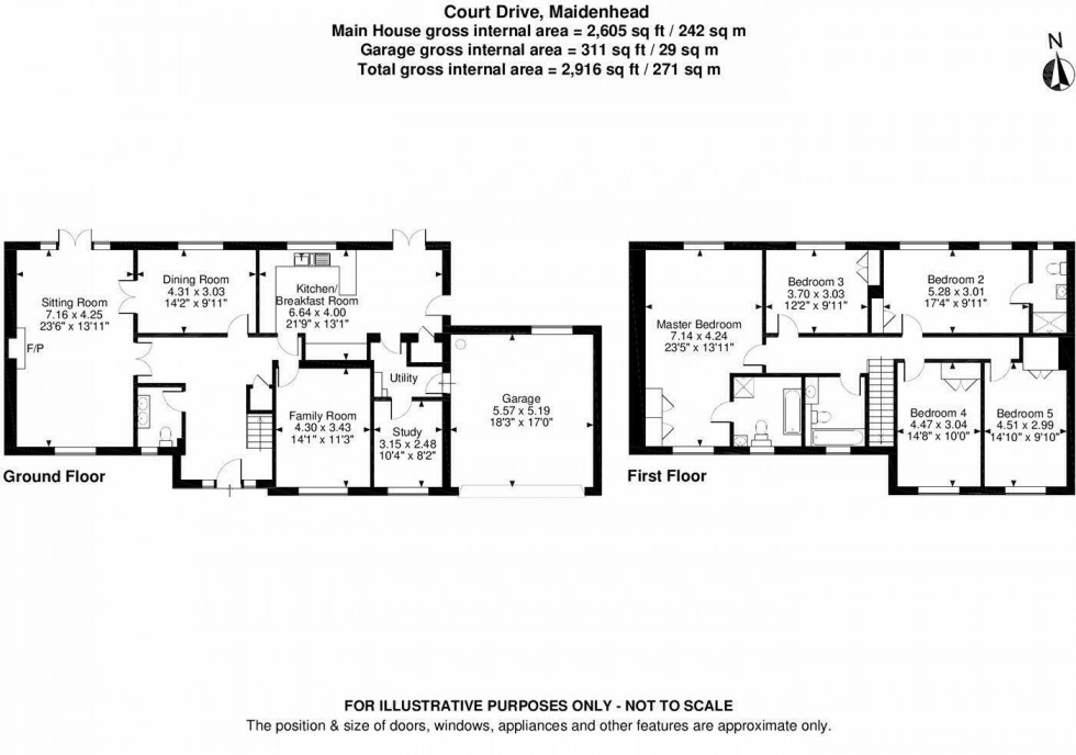 Floorplan for Court Drive, Maidenhead