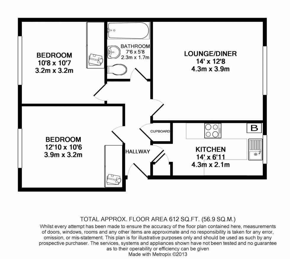 Floorplan for Close To Town & Station, Maidenhead
