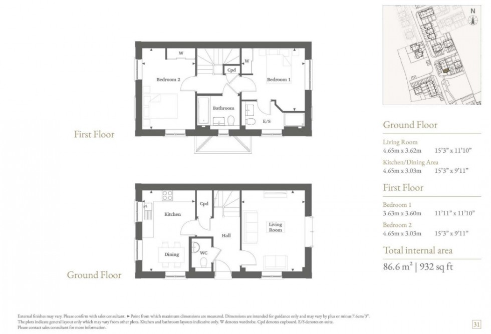 Floorplan for De Havilland Place, White Waltham Village, Maidenhead