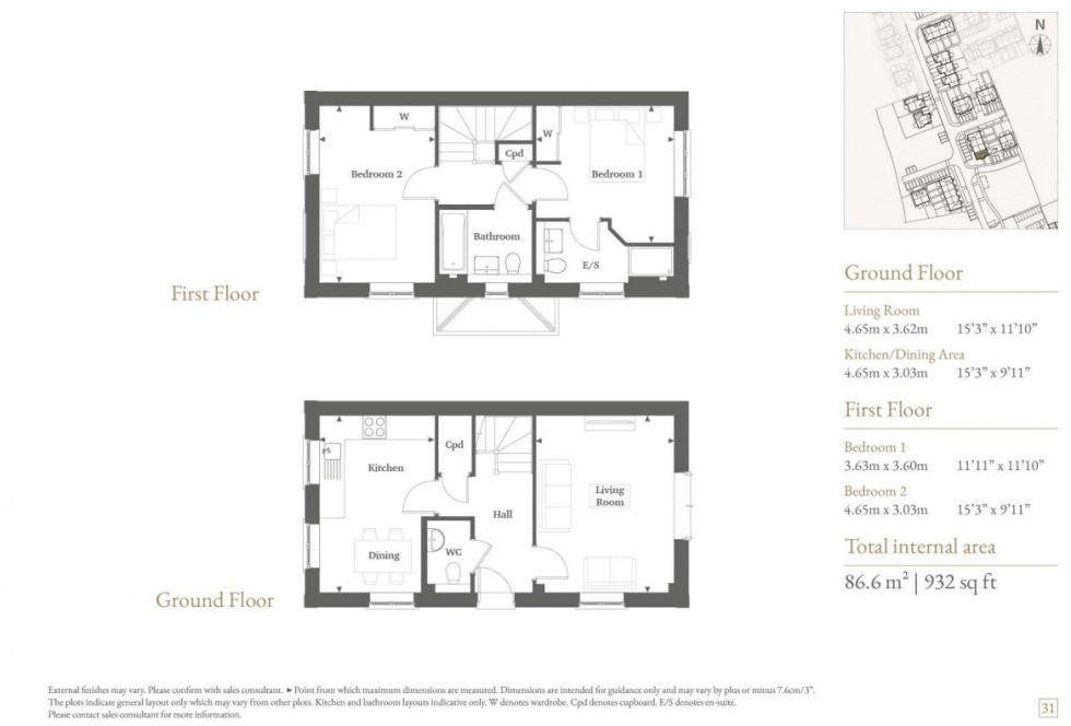 Floorplan for De Havilland Place, White Waltham Village, Maidenhead